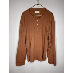 Road to Nowhere Men's Henley Orange‎ Jersey USA Large L